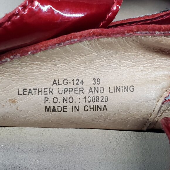 Alegria Shoes Womens EU 39 US 9 Ruby Red Metallic Leather Classic Clogs - Picture 9 of 11